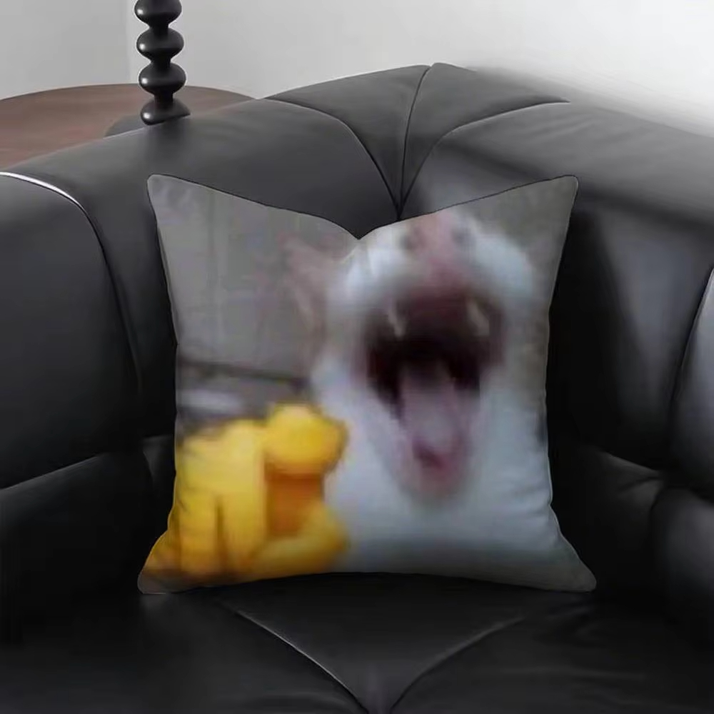 Home Decor Emoji - Funny Cat M-Meme Pillow Cover Emoji