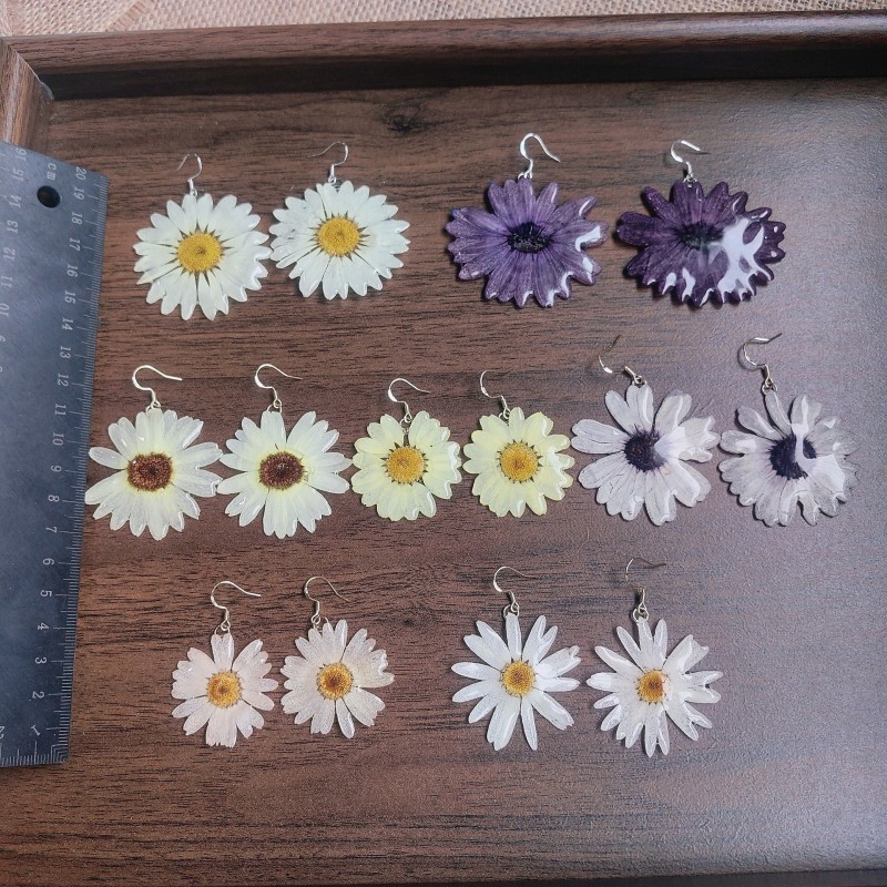 Dried Flower Bouquet - Cute Plant Series Earrings Handmaking Epoxy