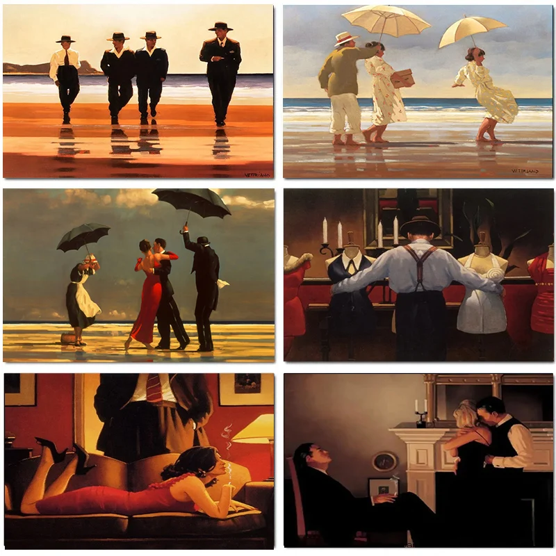 Geometric Wall Art - Scottish Artist Jack Vettriano Portrait Artwork