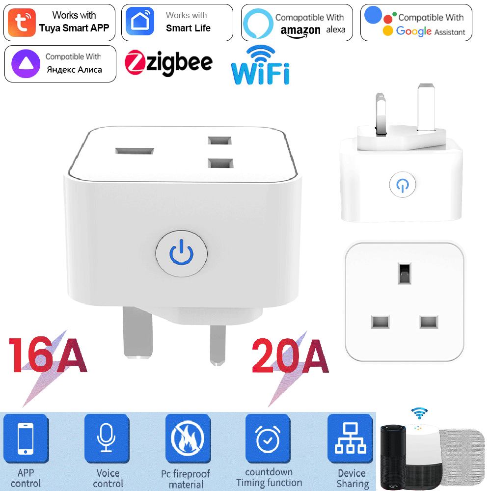 Home Decor Uk - Tuya Smart Socket 16A/20A WiFi or