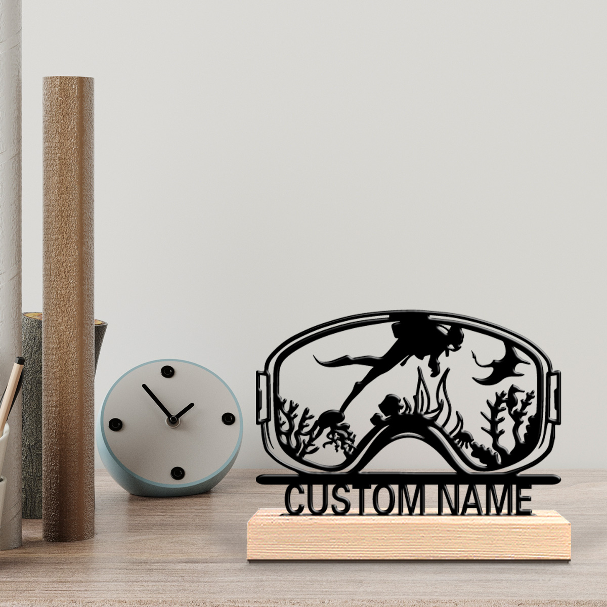 Home Decor Halloween - 1pc Cute Personalized Custom Diving Wooden