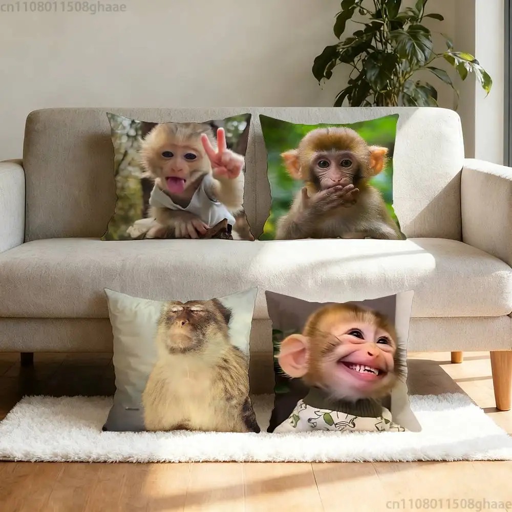 Home Decor Emoji - Funny Meme Monkey Cushion Cover Cute