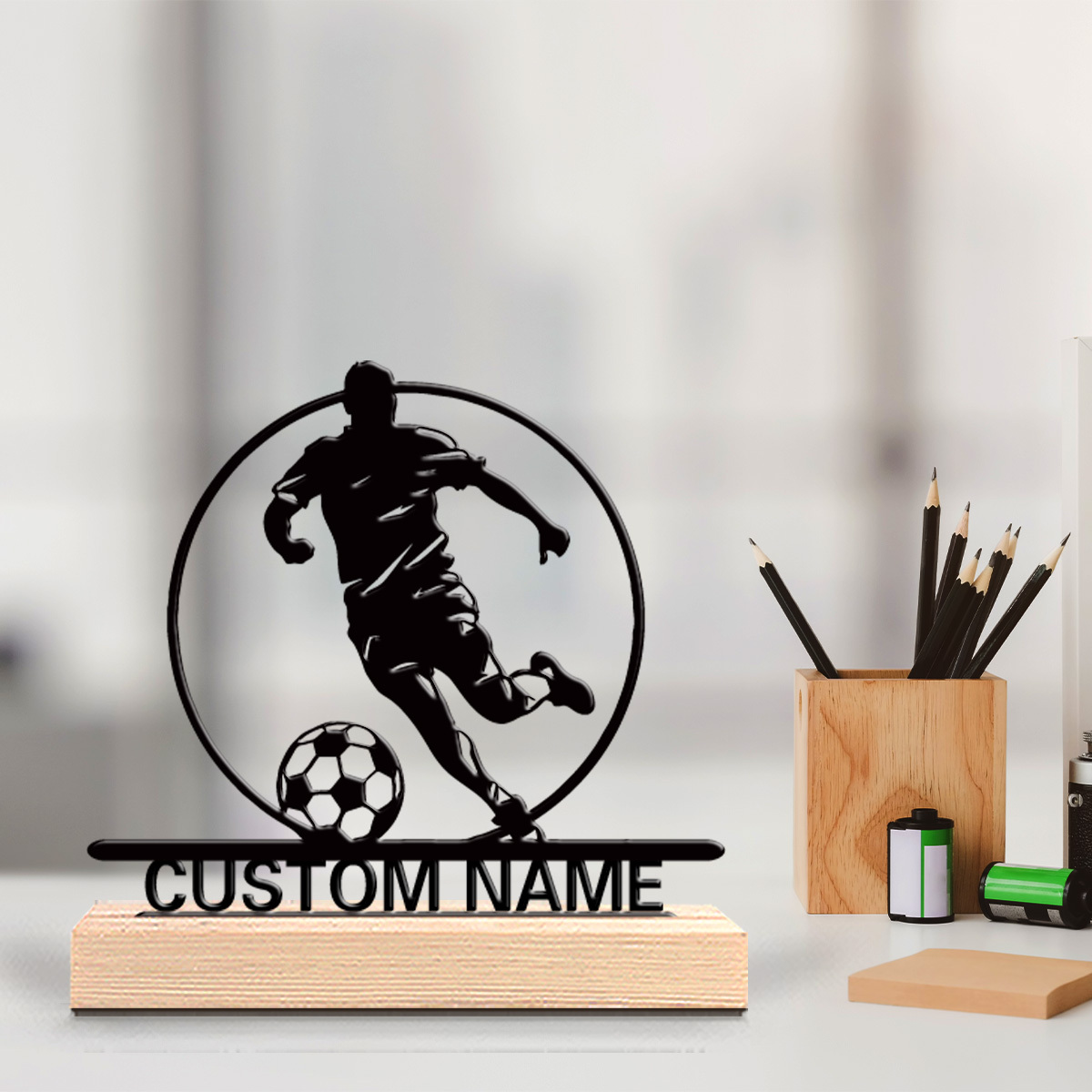 Home Decor Furniture - Custom Soccer Player Metal Statue with