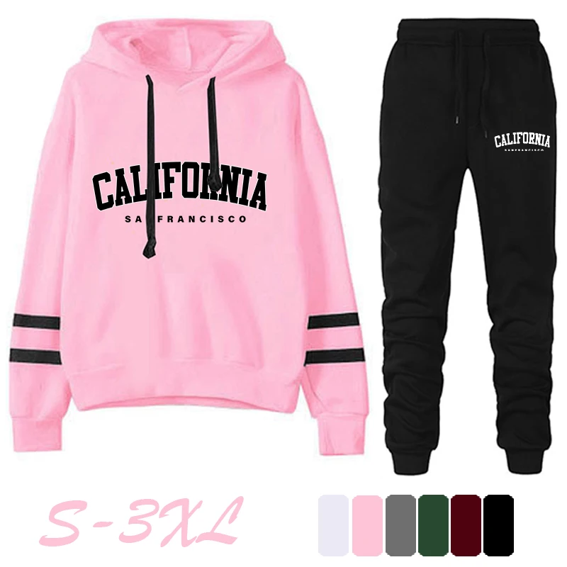 Home Decor Zara - California Womens Tracksuit Casual Stripe Versatile