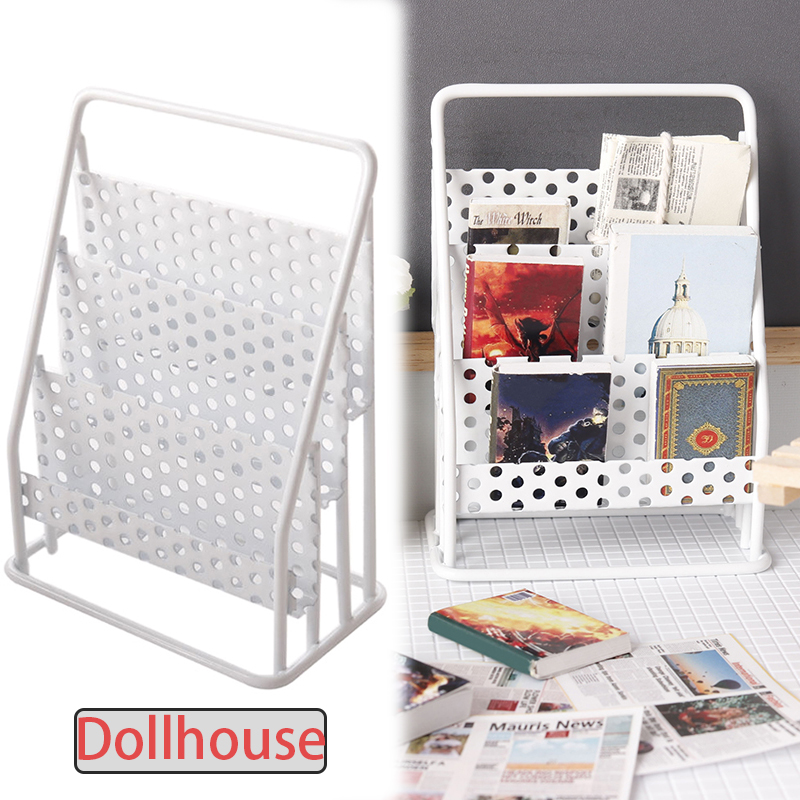 Home Decor Furniture - 1:12 Dollhouse Iron Storage Rack Newspaper