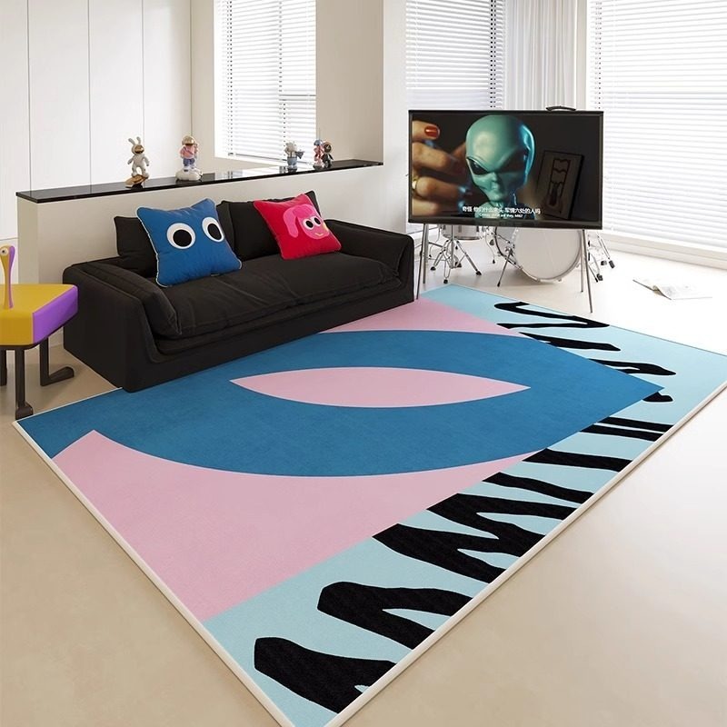 Home Decor Ig - Abstract Color-blocked Print Living Room Carpet