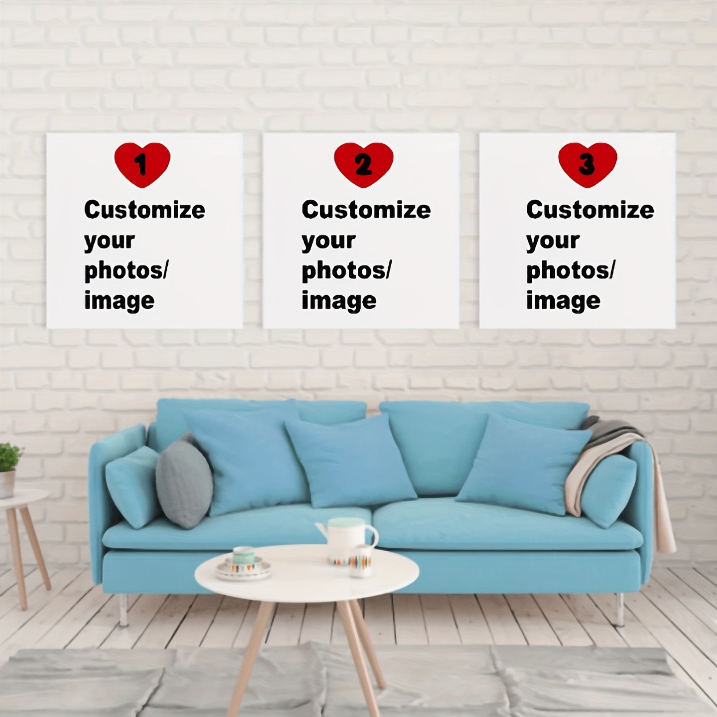 Home Decor Furniture - 3pcs/set Custom Square Canvas Poster Personalized