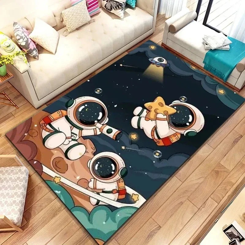 Home Decor Retailers - Cartoon Space Astronaut Carpet Planet Spaceman