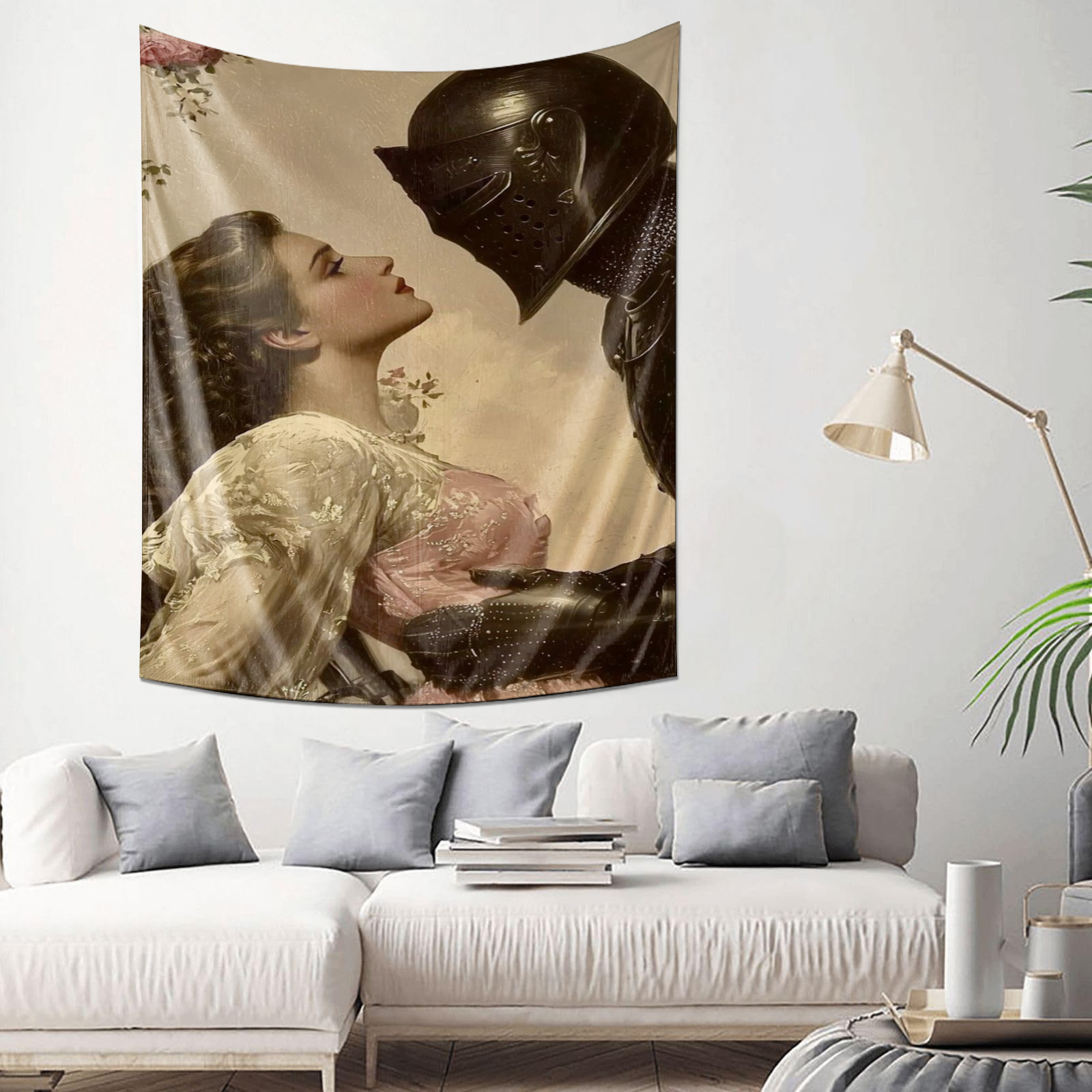 Home Decor Medieval - Elegant Knight and Lady Tapestry Romantic