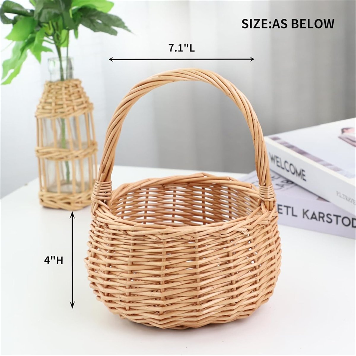Wicker Picnic Basket with Hand - đánh giá và giá Home Decor Garden