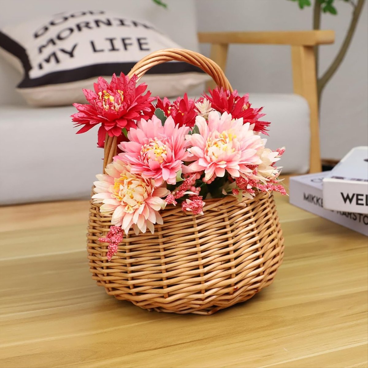 Wicker Picnic Basket with Hand - đánh giá và giá Home Decor Garden