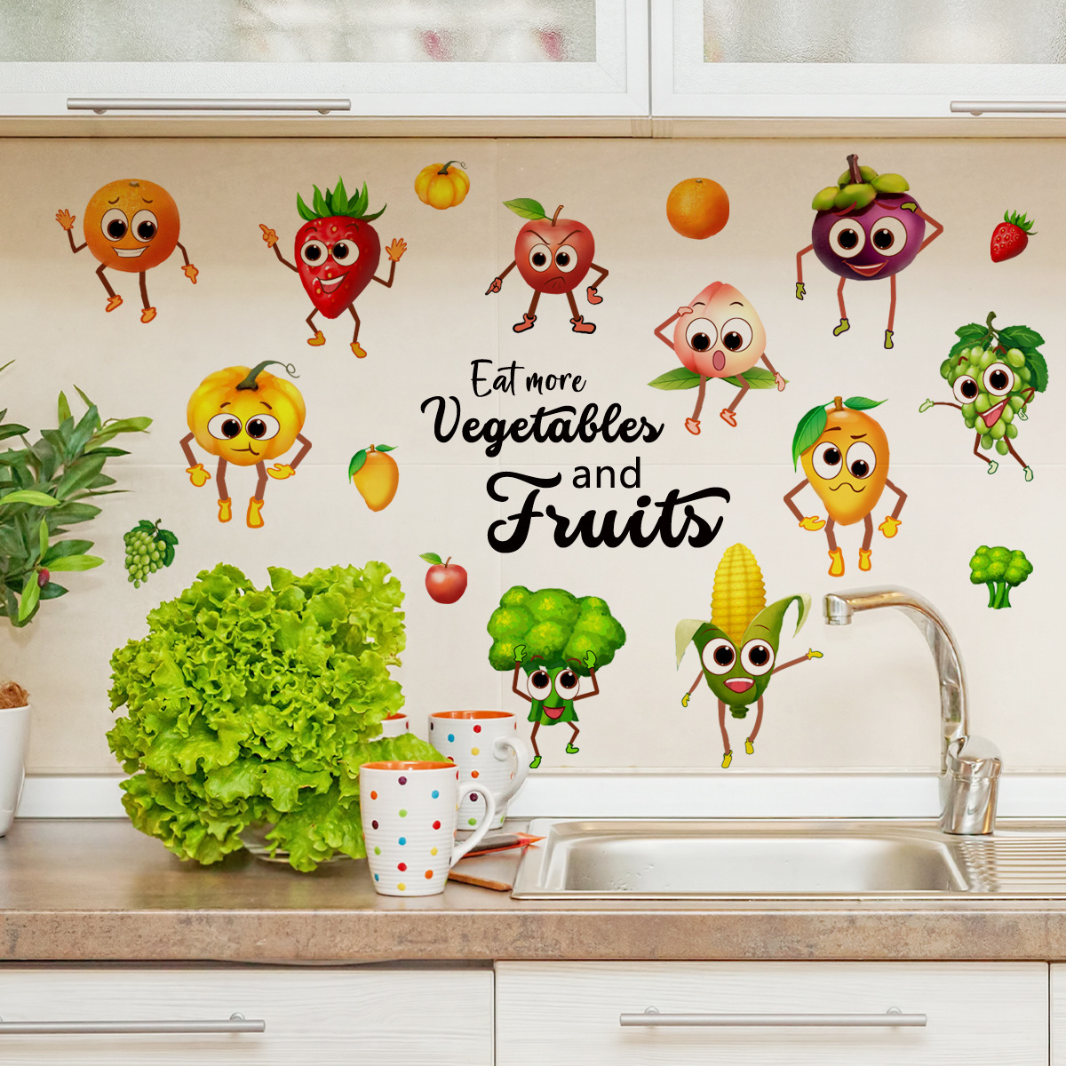 Cartoon Emoji Fruit Wall Stick - đánh giá và giá Home Decor Emoji