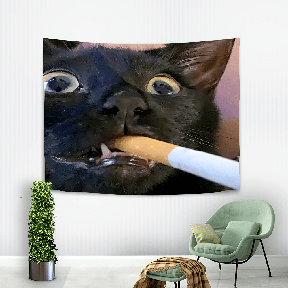 VIKAMA Funny Smoking Black Cat - đánh giá và giá Home Decor Emoji