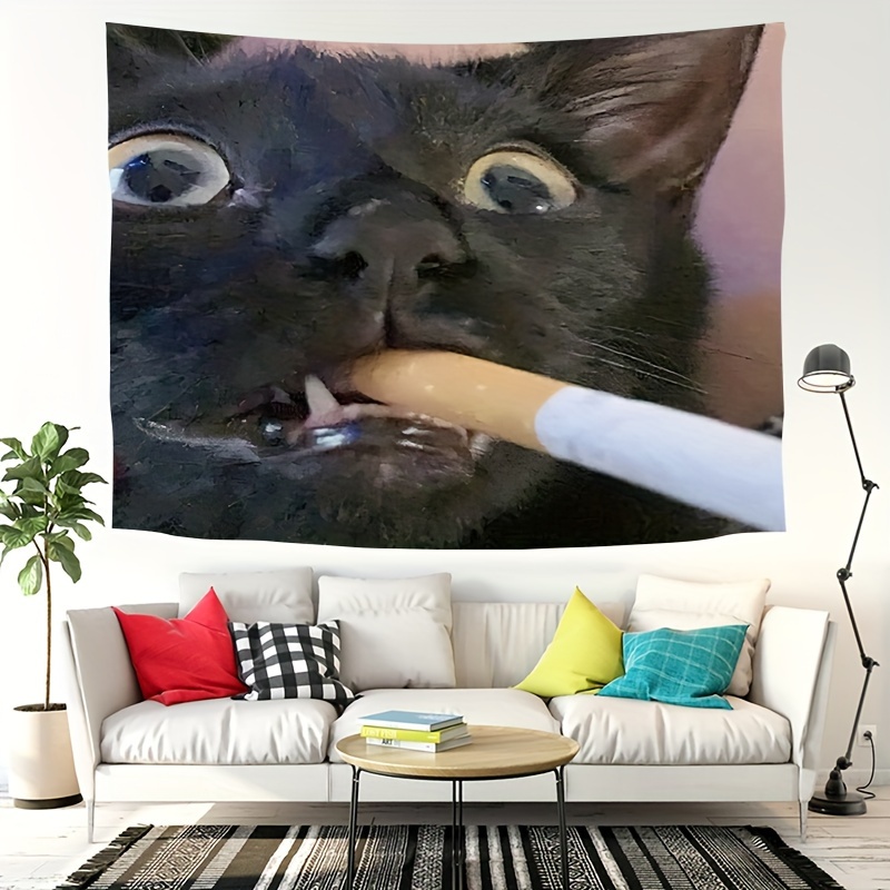 VIKAMA Funny Smoking Black Cat - đánh giá và giá Home Decor Emoji