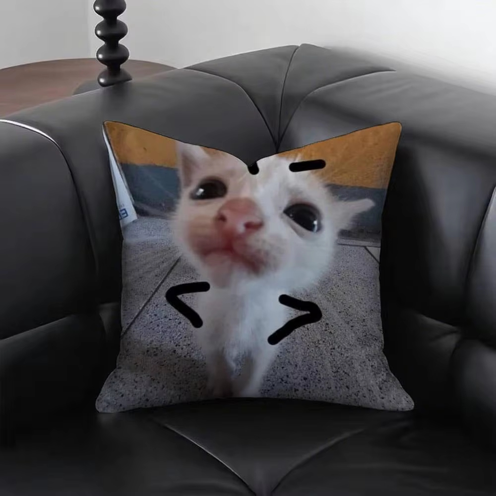 Funny Cat M-Meme Pillow Cover  - đánh giá và giá Home Decor Emoji
