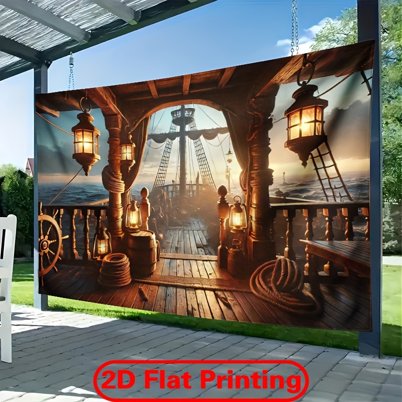 Nautical Pirate Ship Tapestry  - đánh giá và giá Home Decor Nautical