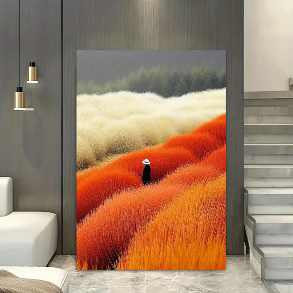Modern Abstract Landscape Post - đánh giá và giá Home Decor Orange