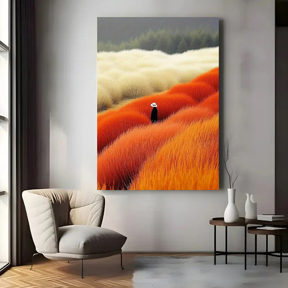 Modern Abstract Landscape Post - đánh giá và giá Home Decor Orange