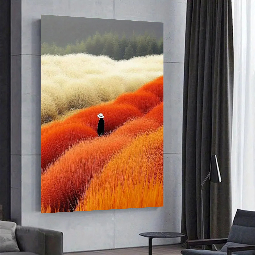 Modern Abstract Landscape Post - đánh giá và giá Home Decor Orange