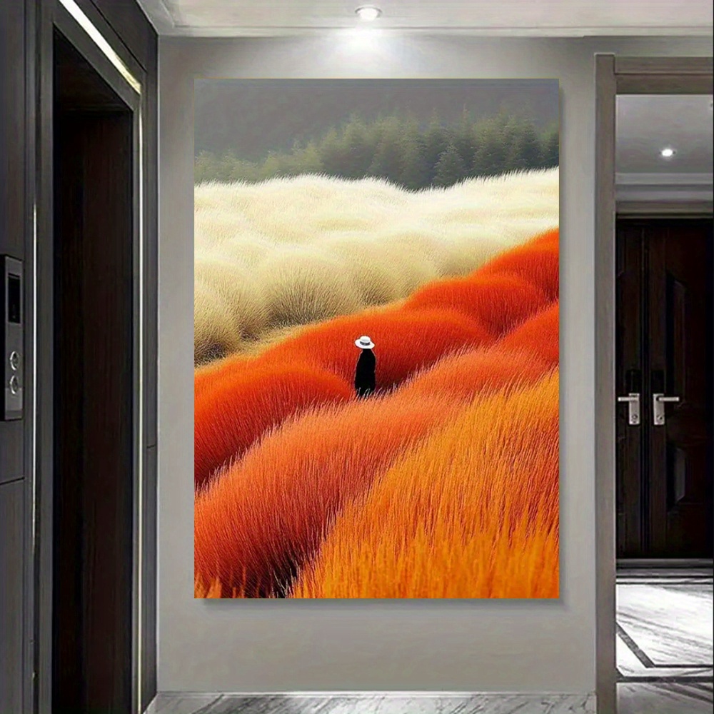 Modern Abstract Landscape Post - đánh giá và giá Home Decor Orange