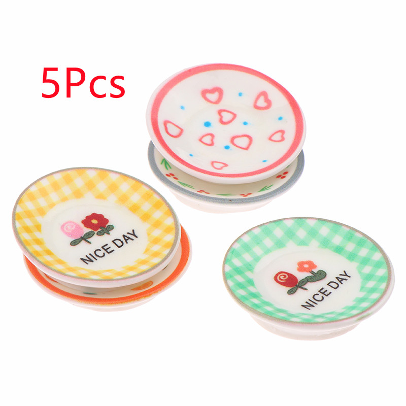 5Pcs 1/12 Dollhouse Mini Plate - đánh giá và giá Home Decor Kolkata