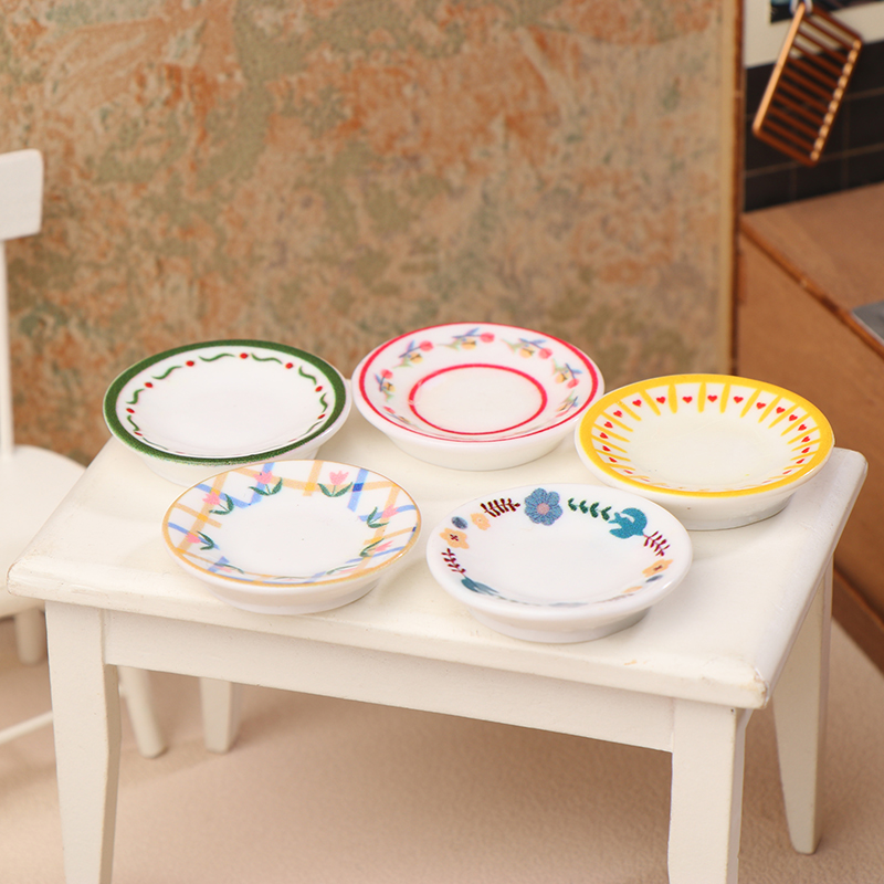 5Pcs 1/12 Dollhouse Mini Plate - đánh giá và giá Home Decor Kolkata