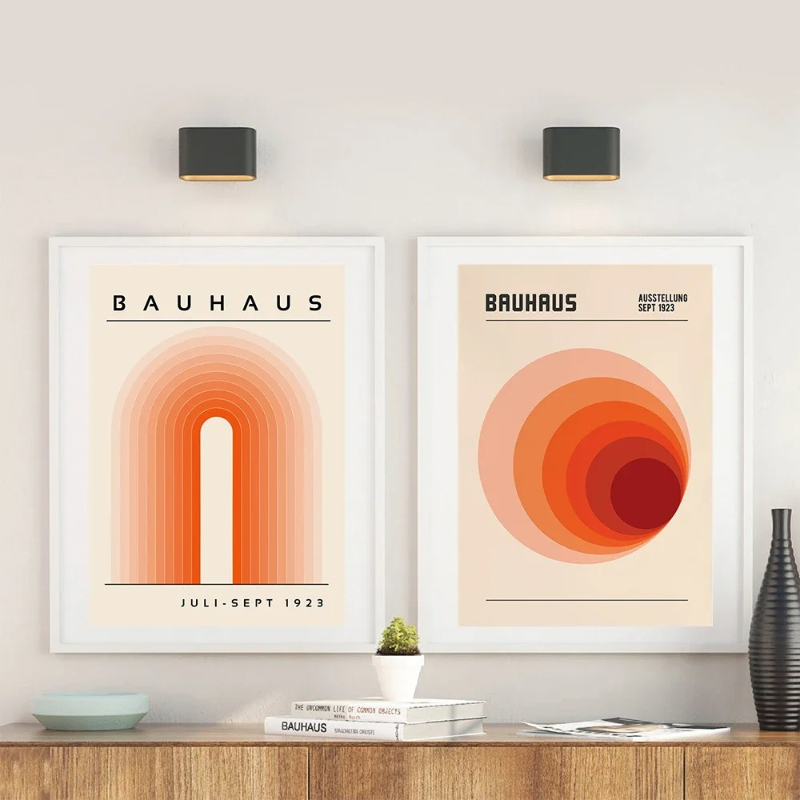 Orange Bauhaus Retro Art Print - đánh giá và giá Home Decor Orange
