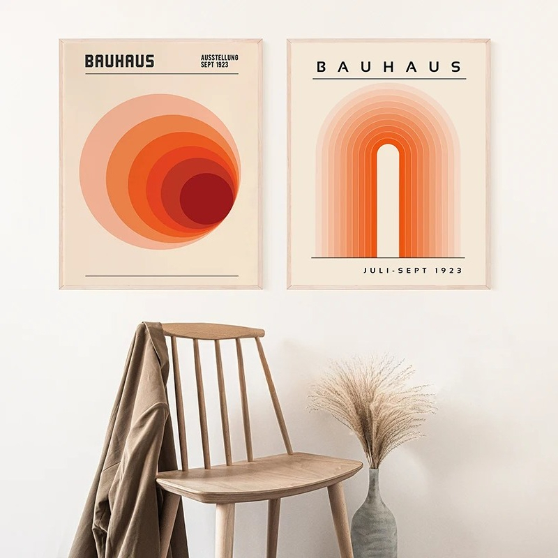 Orange Bauhaus Retro Art Print - đánh giá và giá Home Decor Orange