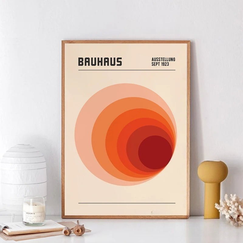 Orange Bauhaus Retro Art Print - đánh giá và giá Home Decor Orange