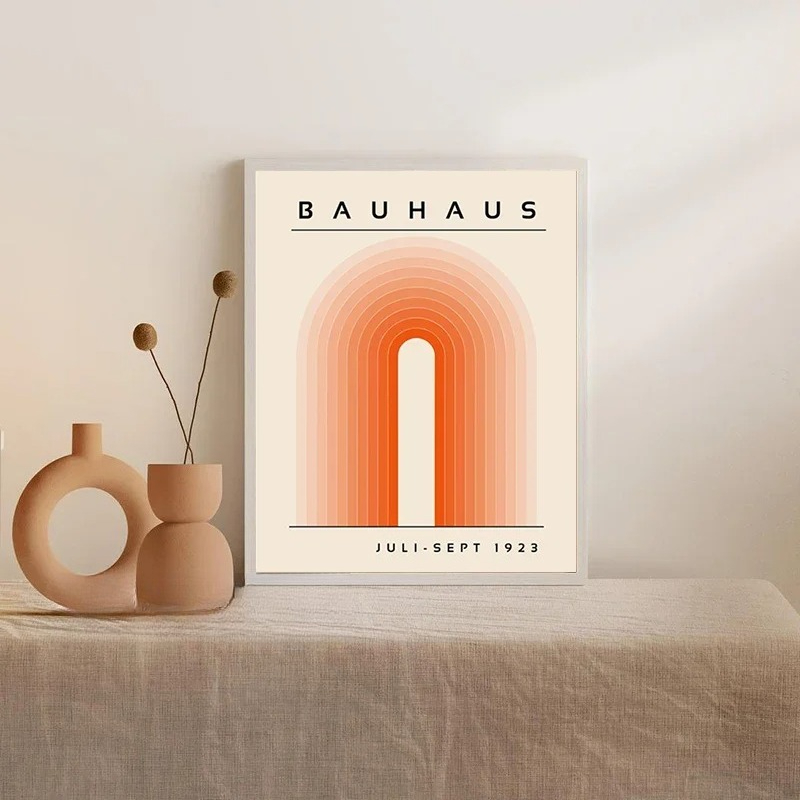 Orange Bauhaus Retro Art Print - đánh giá và giá Home Decor Orange