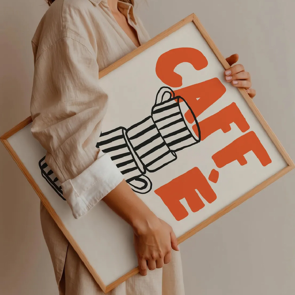 1/3pcs Italian Coffee Canvas P - đánh giá và giá Home Decor Orange