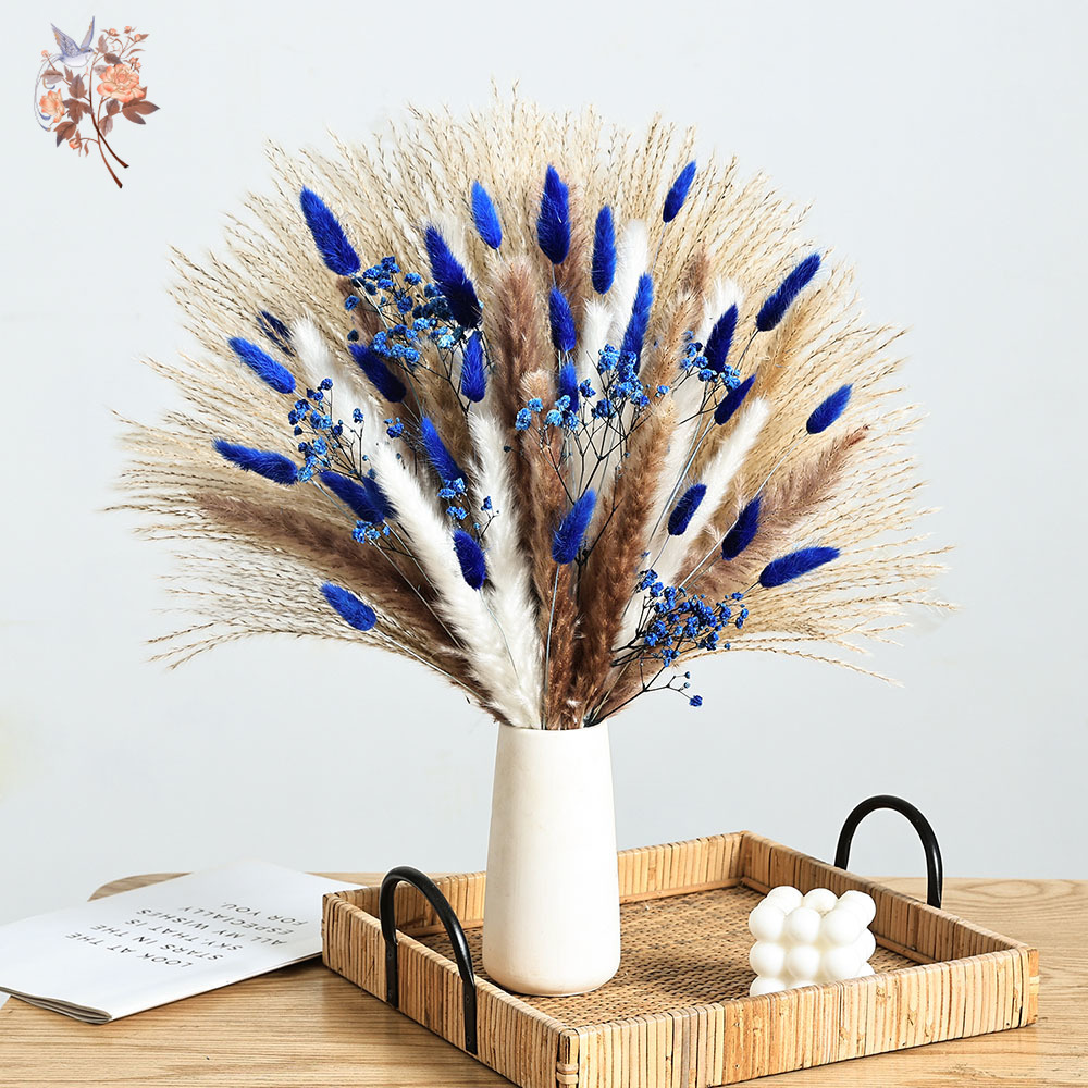 70 Stem Blue Fluffly Rabbit Ta - đánh giá và giá Dried Flower Bouquet