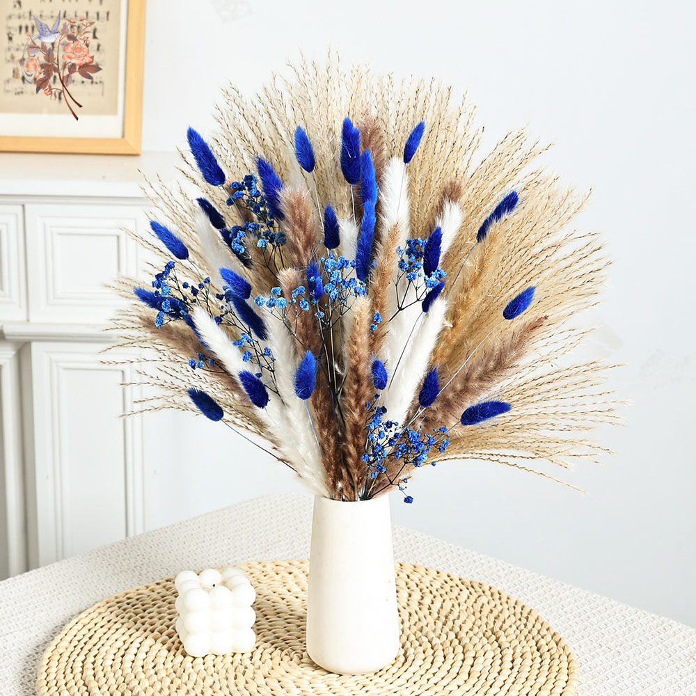 70 Stem Blue Fluffly Rabbit Ta - đánh giá và giá Dried Flower Bouquet