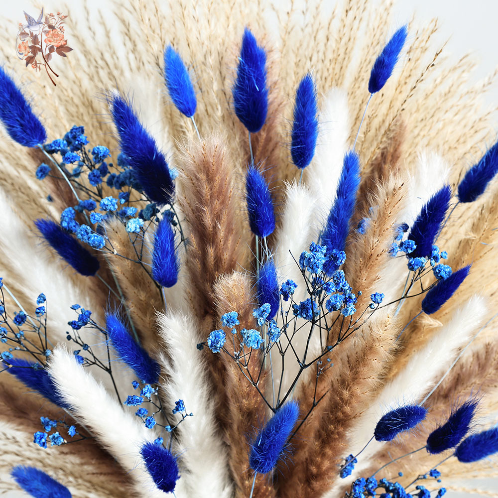 70 Stem Blue Fluffly Rabbit Ta - đánh giá và giá Dried Flower Bouquet