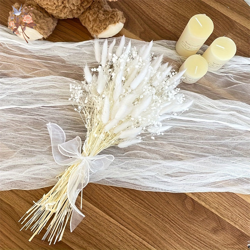 54Pcs White Dried Flower Brida - đánh giá và giá Dried Flower Bouquet