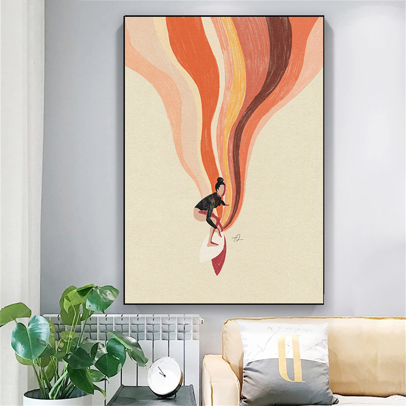 Nordic Minimalistic Art Surfin - đánh giá và giá Home Decor Nautical