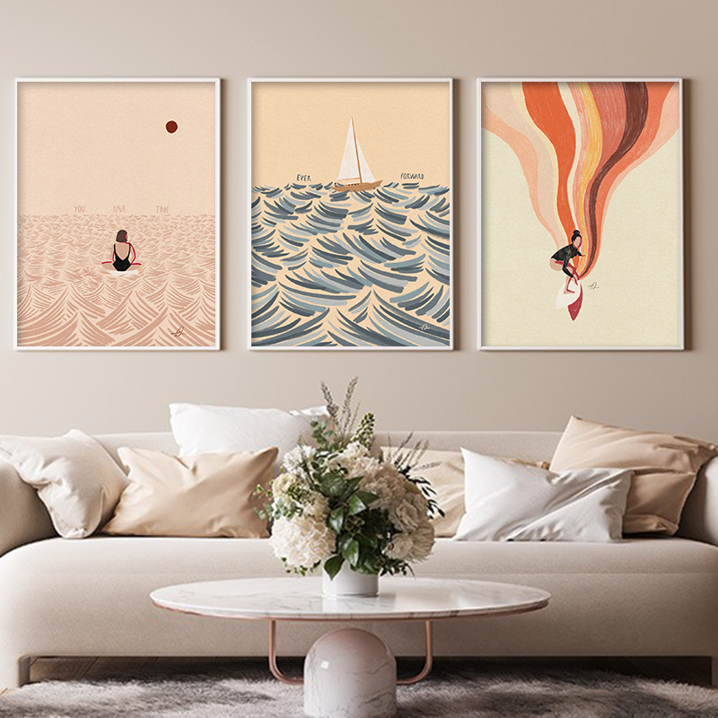 Nordic Minimalistic Art Surfin - đánh giá và giá Home Decor Nautical