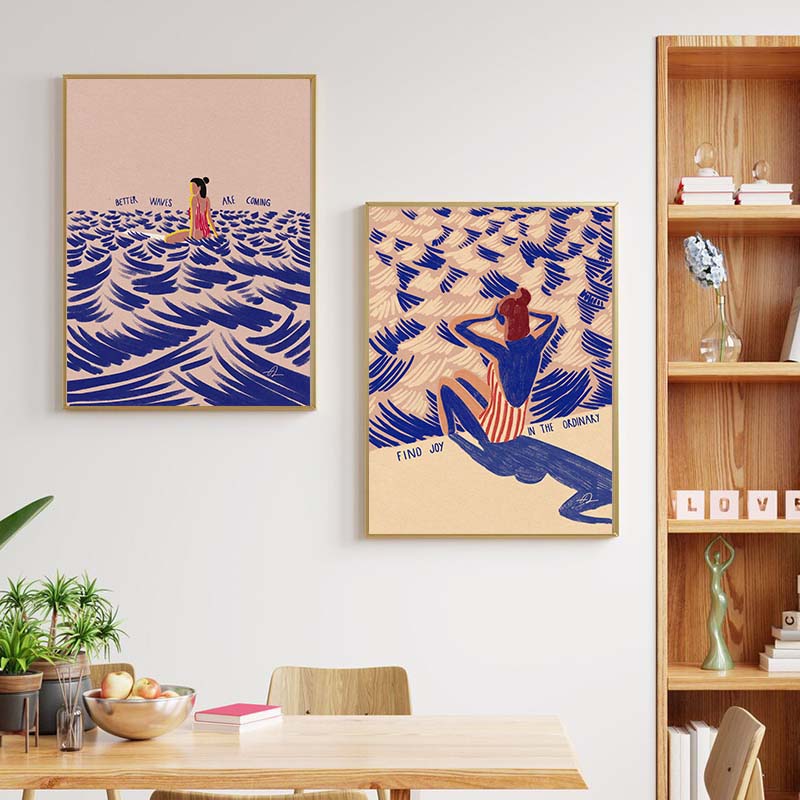 Nordic Minimalistic Art Surfin - đánh giá và giá Home Decor Nautical