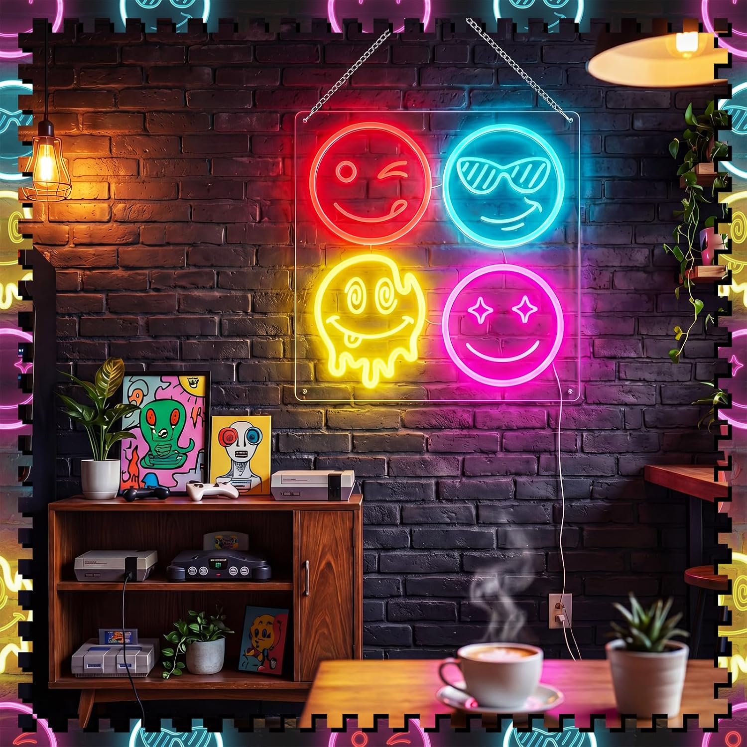 Cute Smiley Face LED Neon Sign - đánh giá và giá Home Decor Emoji