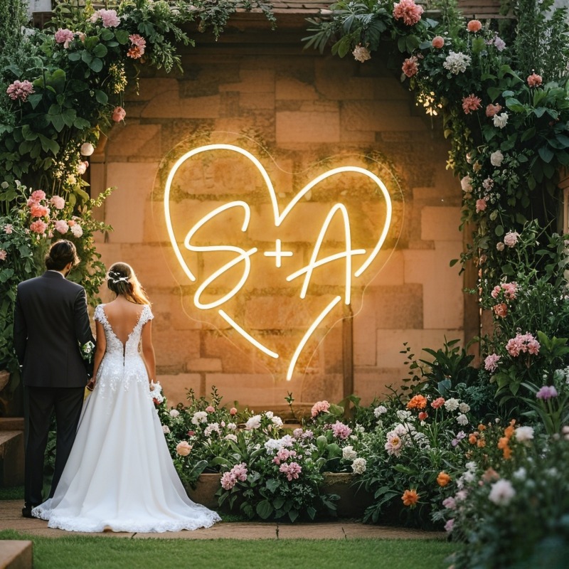 Custom Initials Heart LED Neon - đánh giá và giá Home Decor Halloween