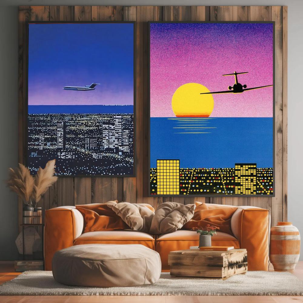 1pc frameless H-hiroshi Nagai  - đánh giá và giá Geometric Wall Art