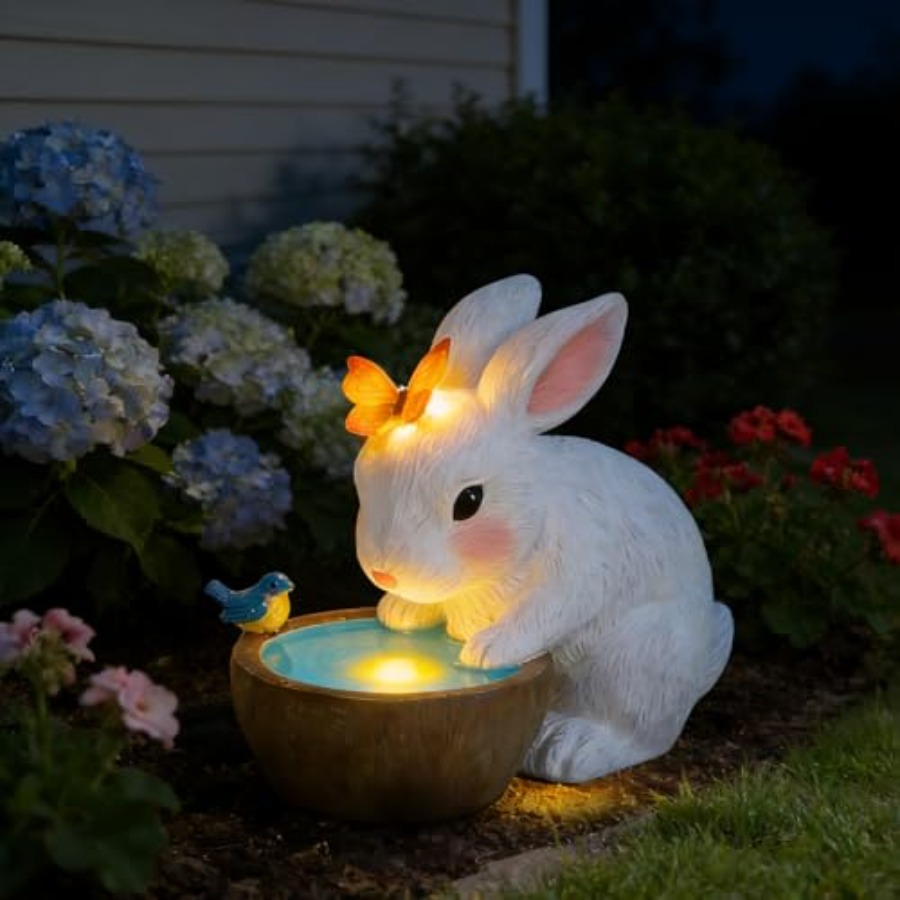 Solar Bunny Garden Outdoor Sta - đánh giá và giá Home Decor Garden