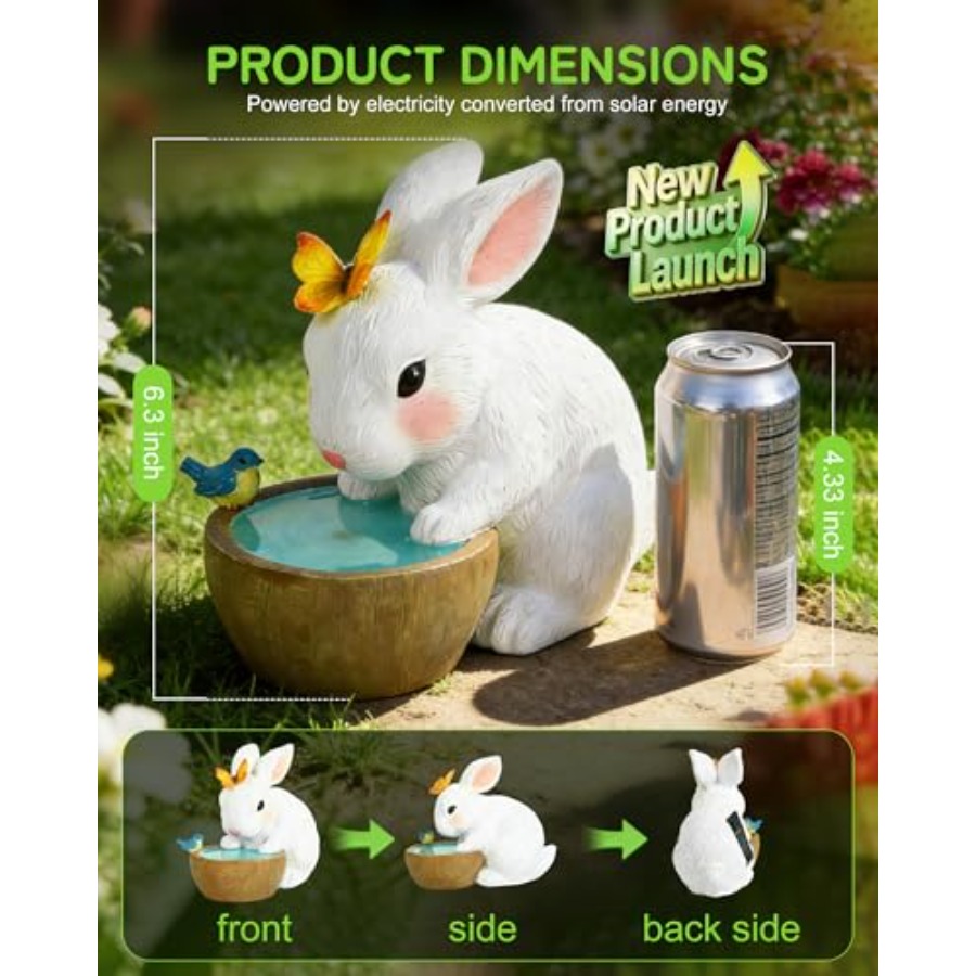 Solar Bunny Garden Outdoor Sta - đánh giá và giá Home Decor Garden