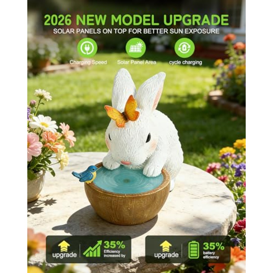 Solar Bunny Garden Outdoor Sta - đánh giá và giá Home Decor Garden