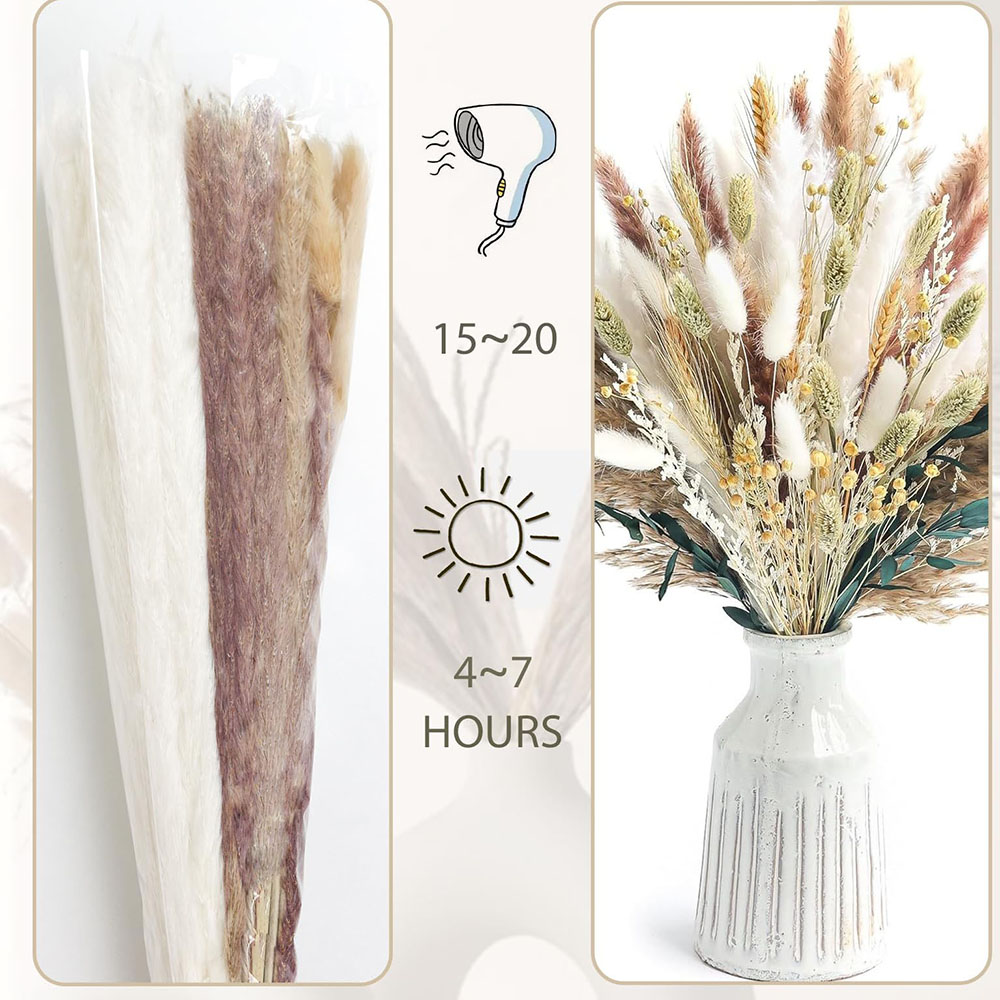 100pcs Dried Pampas Grass Bouq - đánh giá và giá Dried Flower Bouquet