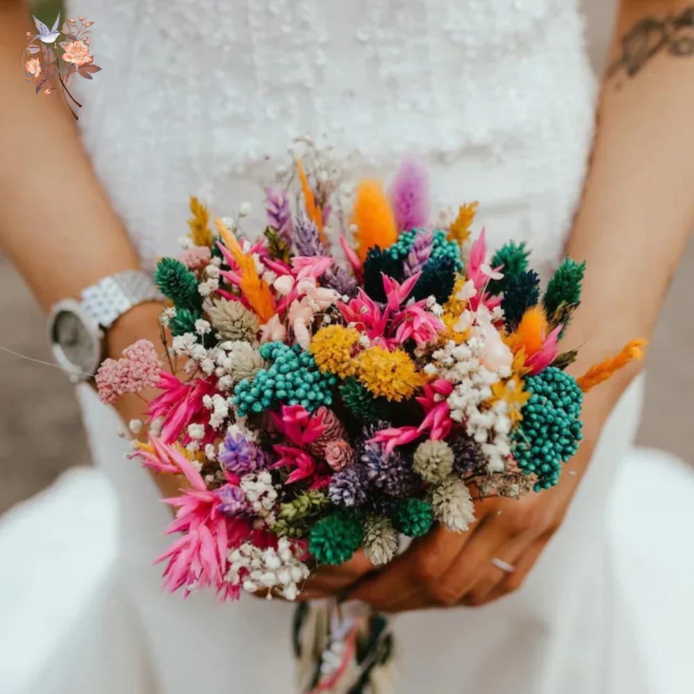 Colorful Dried Flowers Wedding - đánh giá và giá Dried Flower Bouquet