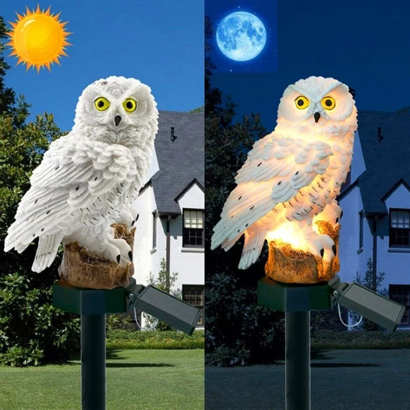 Solar Owl Statue Garden Light  - đánh giá và giá Home Decor Garden