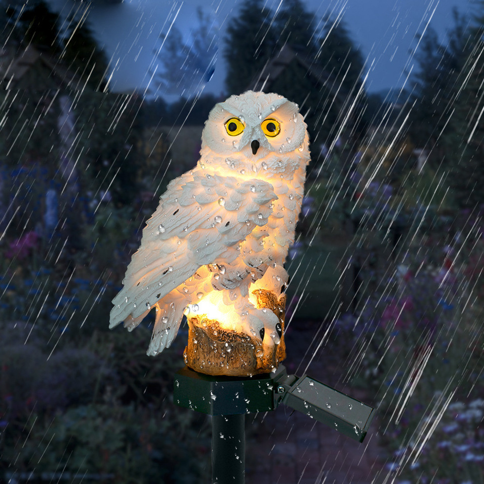 Solar Owl Statue Garden Light  - đánh giá và giá Home Decor Garden