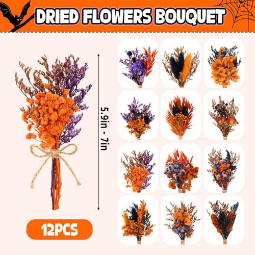 12PCS Mini Dried Flower Bouque - đánh giá và giá Dried Flower Bouquet