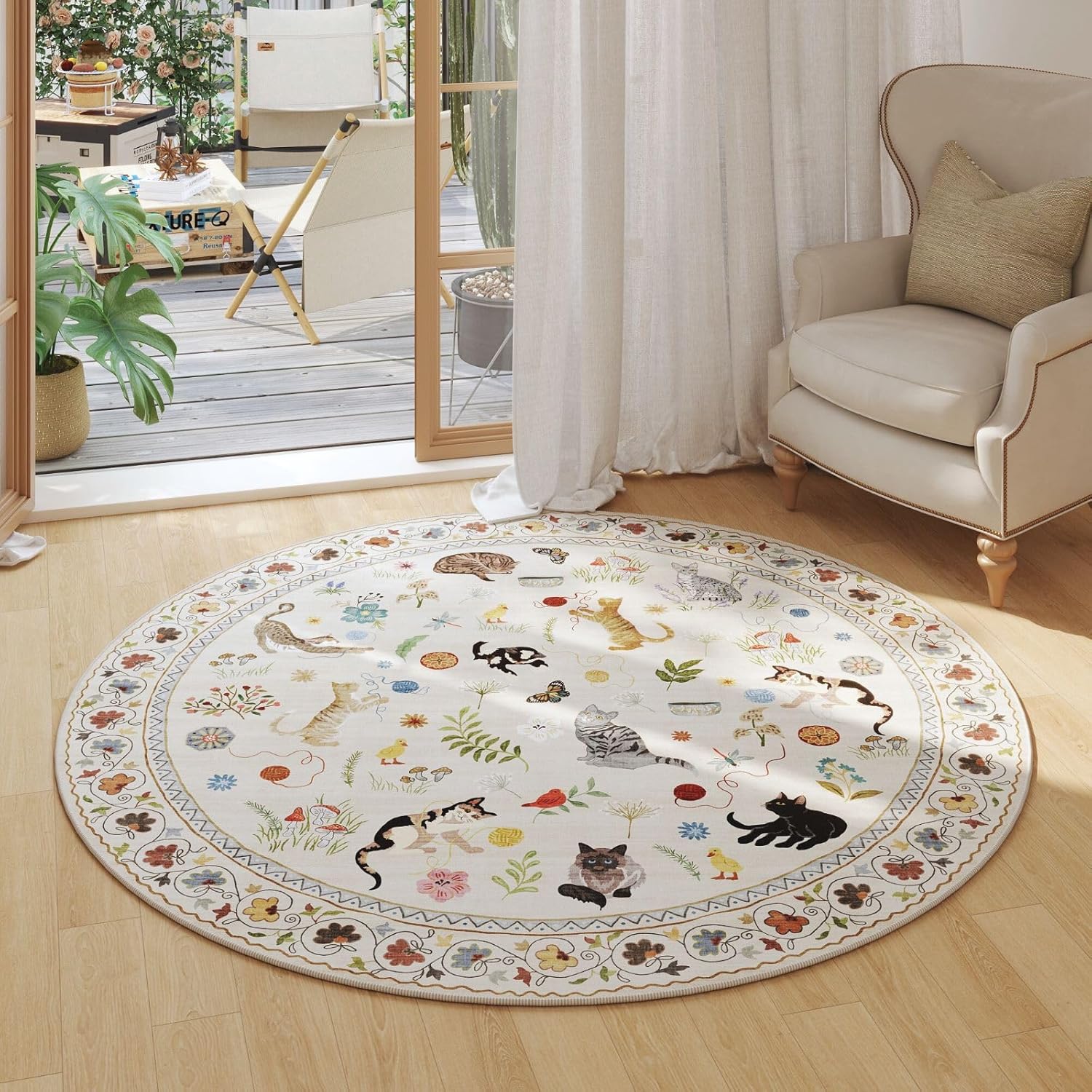 Boho Cute Cats Playing Round A - đánh giá và giá Home Decor Retailers